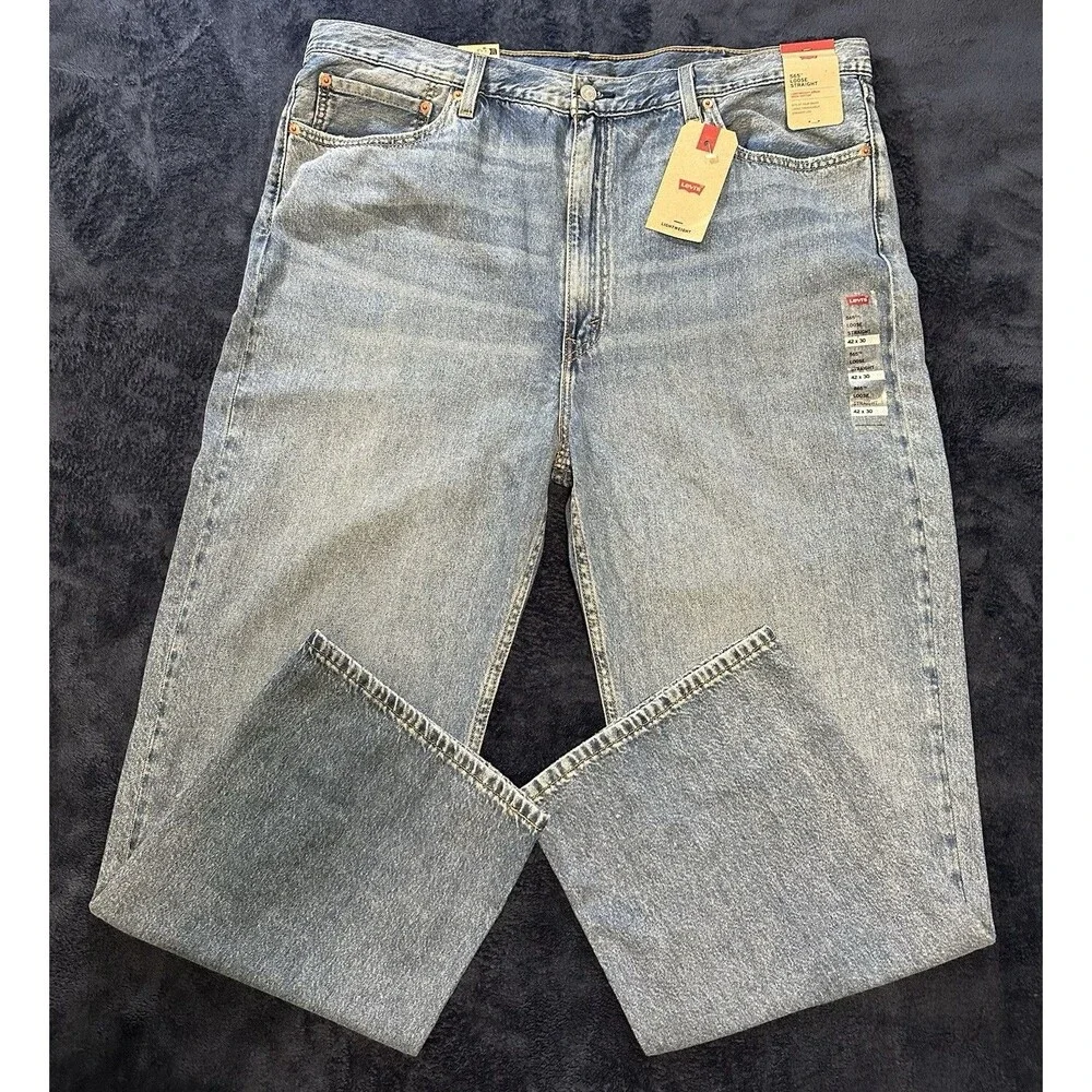 Levis 565 Jeans Men's 42x30 Blue Loose Straight Fit Denim Lightweight pants NWT